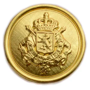 Belgian Crest Brass Blazer Button (Made in USA by Waterbury)