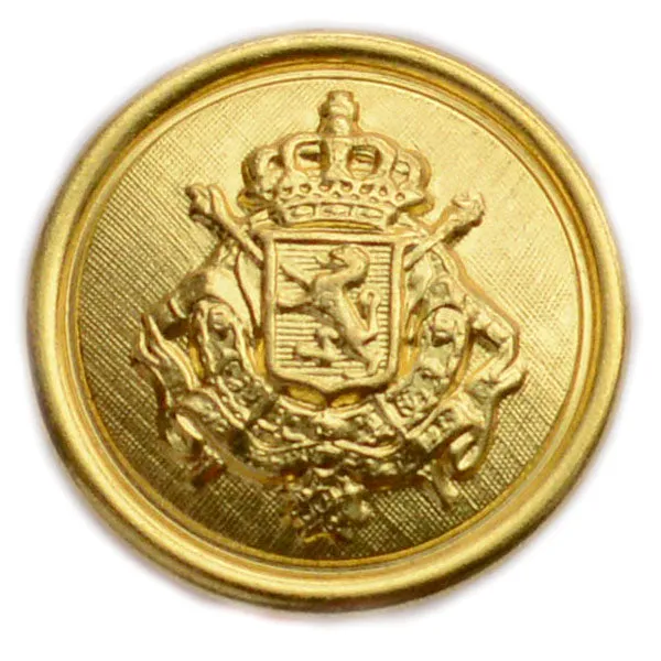 Belgian Crest Brass Blazer Button (Made in USA by Waterbury)
