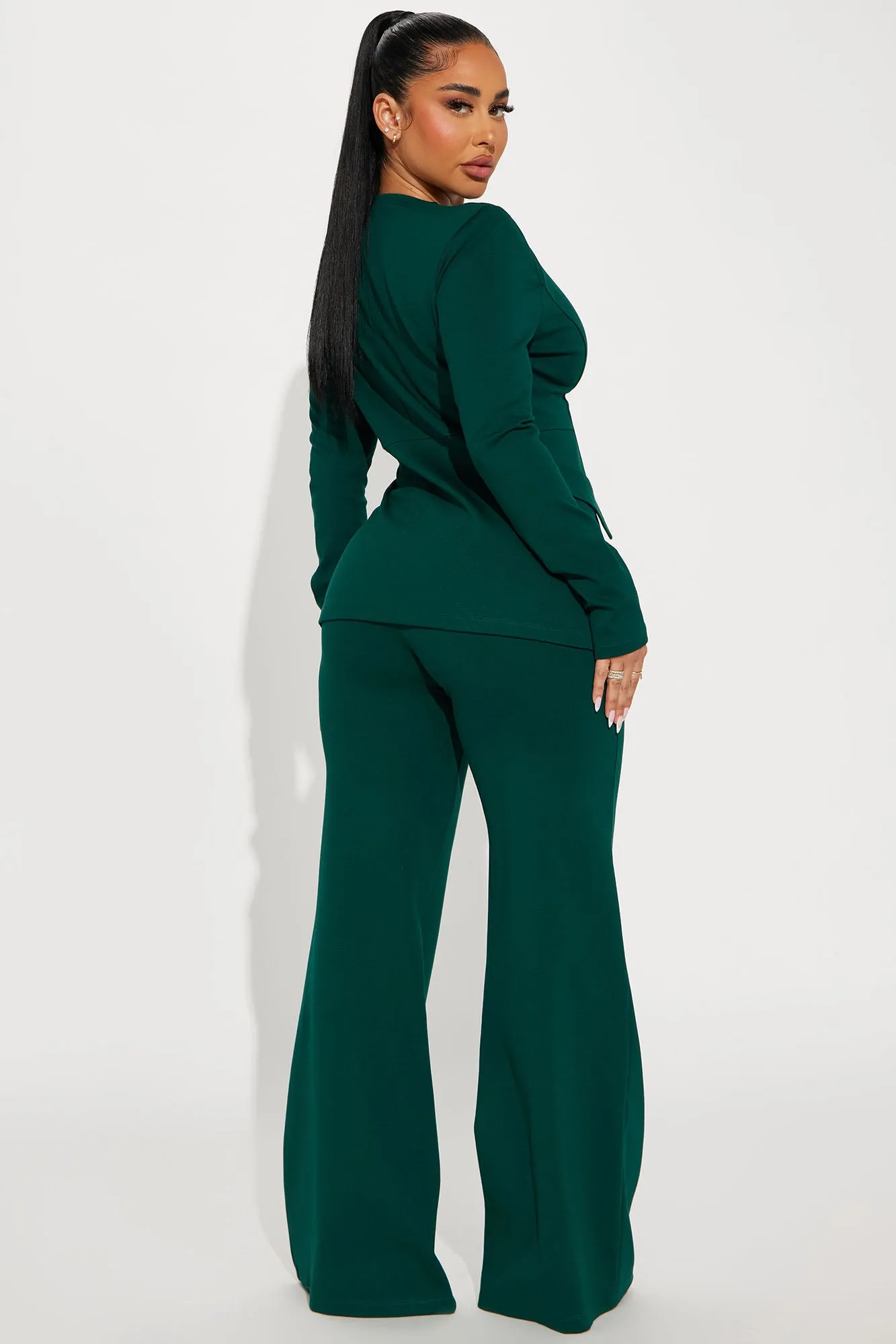 Believe It Blazer Pant Set - Hunter