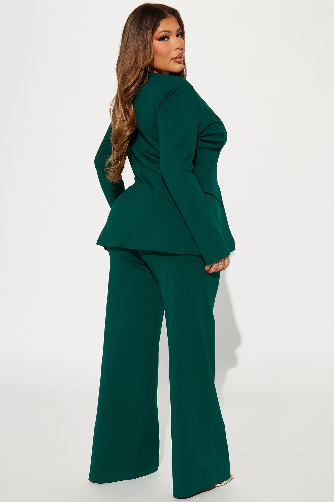 Believe It Blazer Pant Set - Hunter