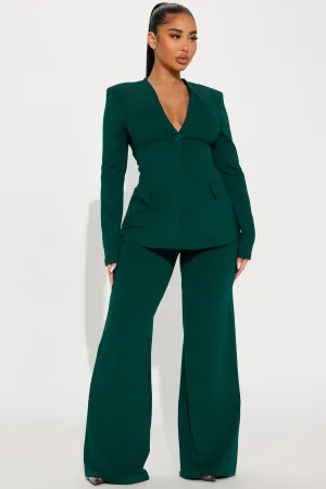 Believe It Blazer Pant Set - Hunter