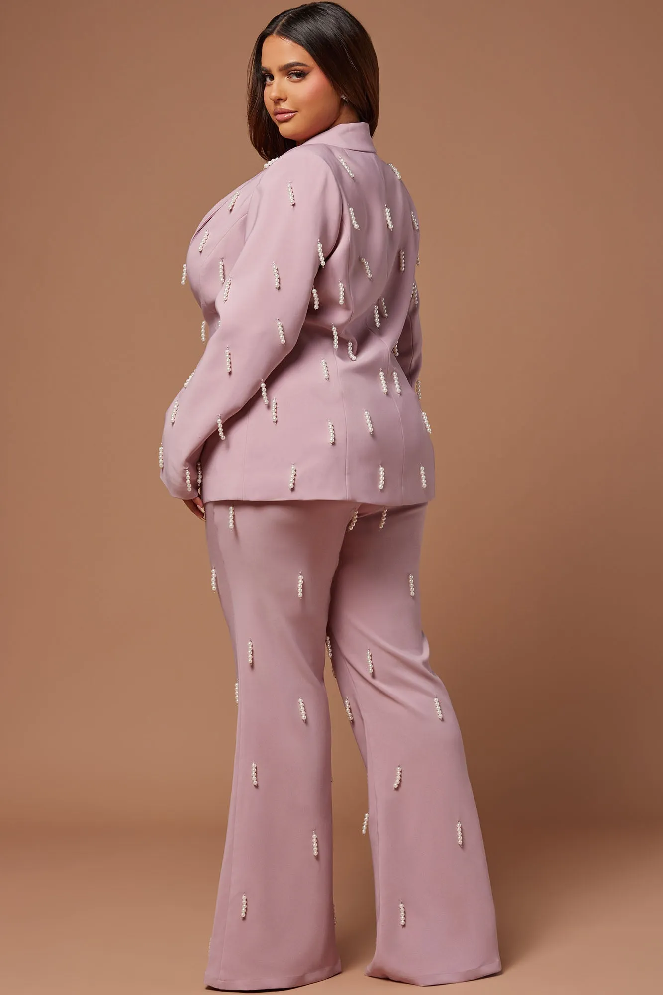 Bella Embellished Blazer - Mauve