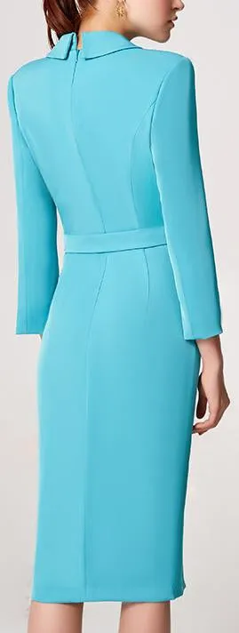 Belted Double-Breasted Blazer-Dress