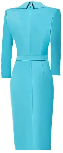Belted Double-Breasted Blazer-Dress