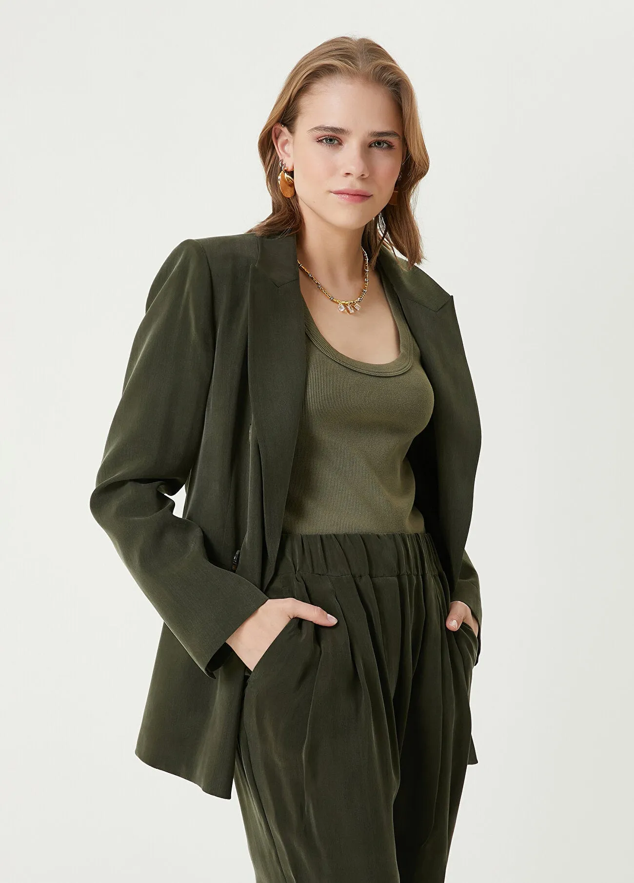 Beymen Club Double-Breasted Blazer Khaki