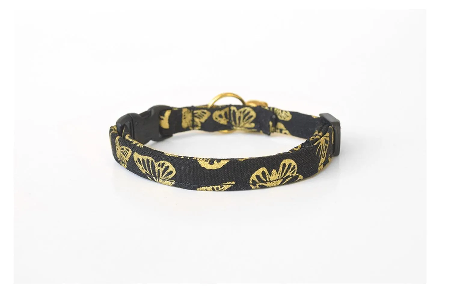 Black & Gold Butterflies Cat Collar