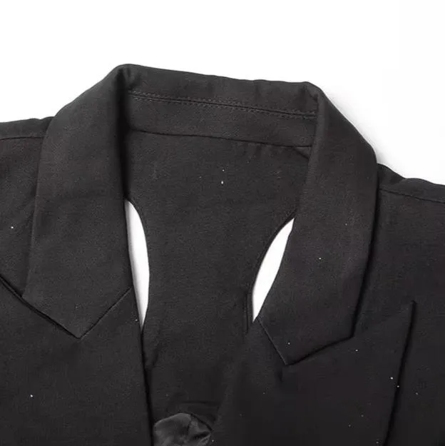 Black Cropped Cut Out Blazer