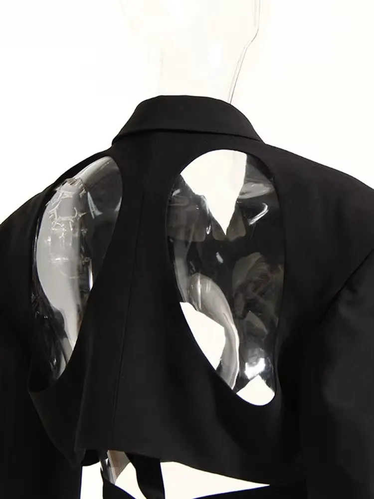 Black Cropped Cut Out Blazer