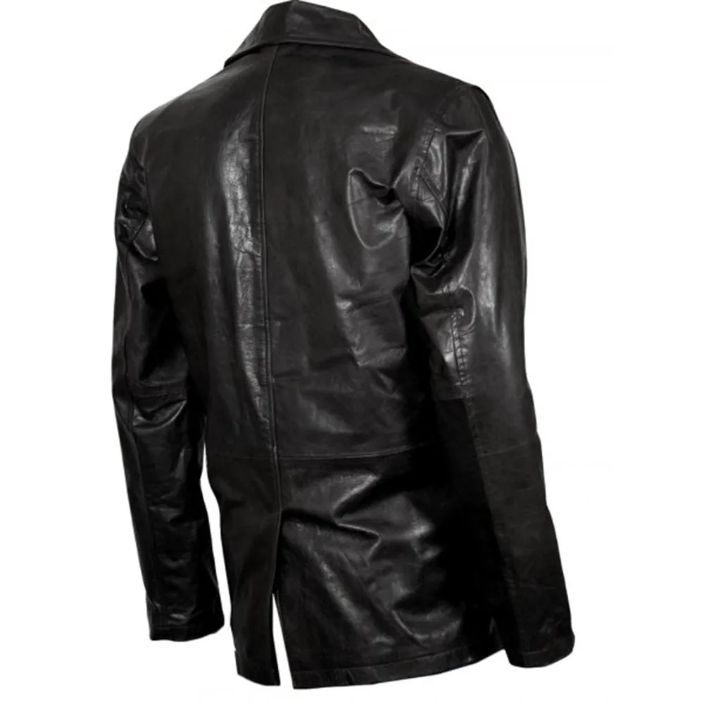 Black Leather Blazer for Men