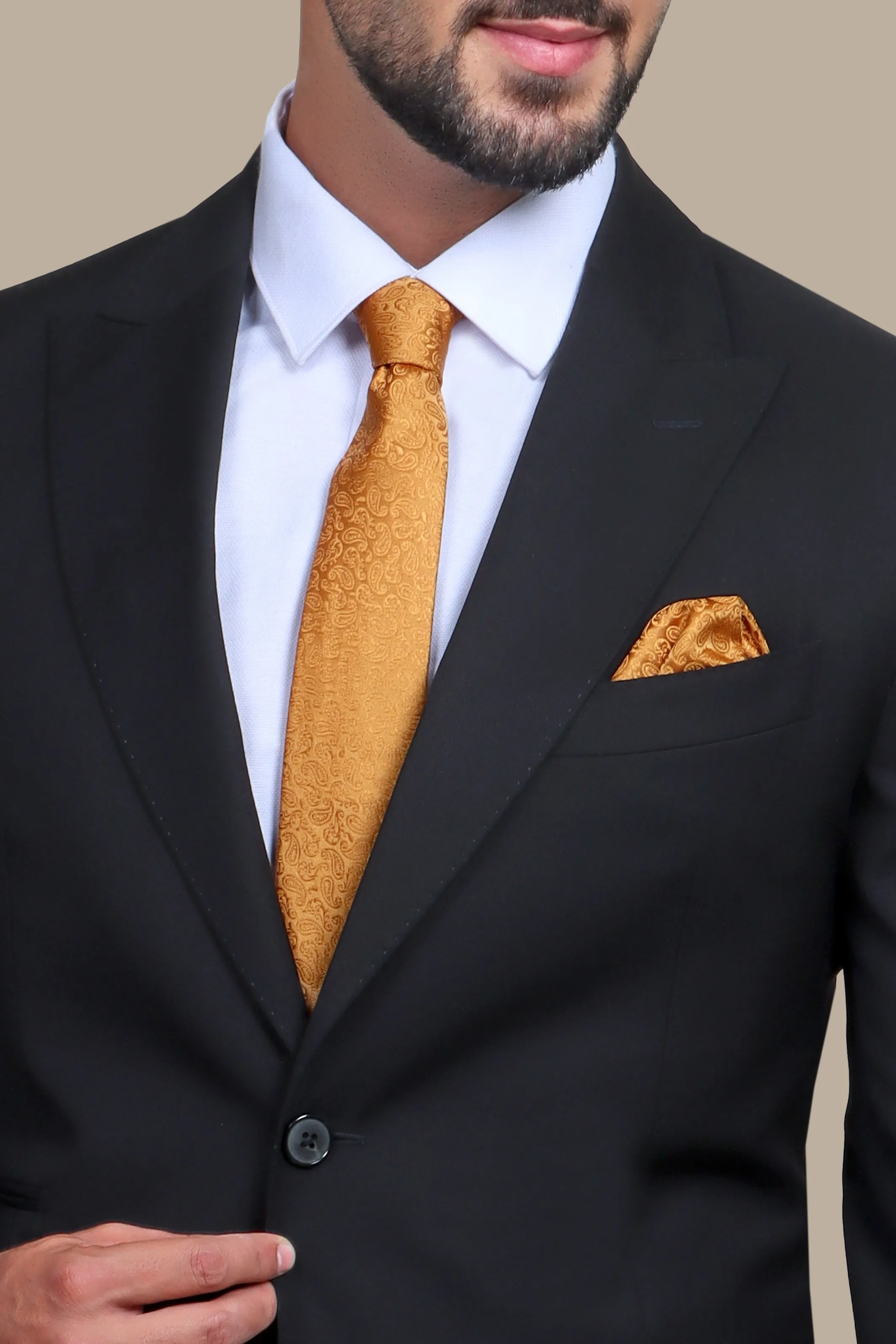 Black Peak Lapel Structured Blazer