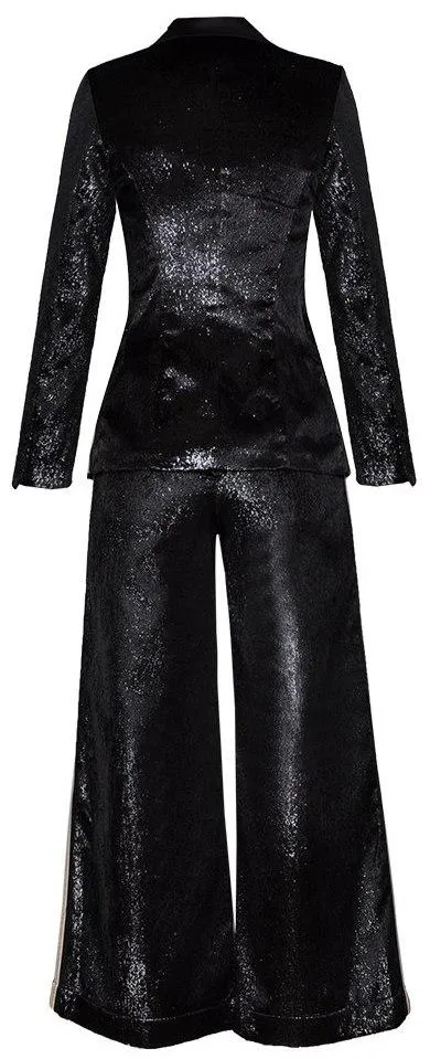 Black Sequined Blazer and Pant Suit