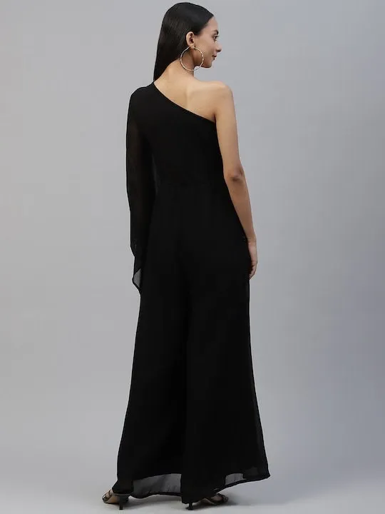 Black Sequinned Jumpsuit For Women
