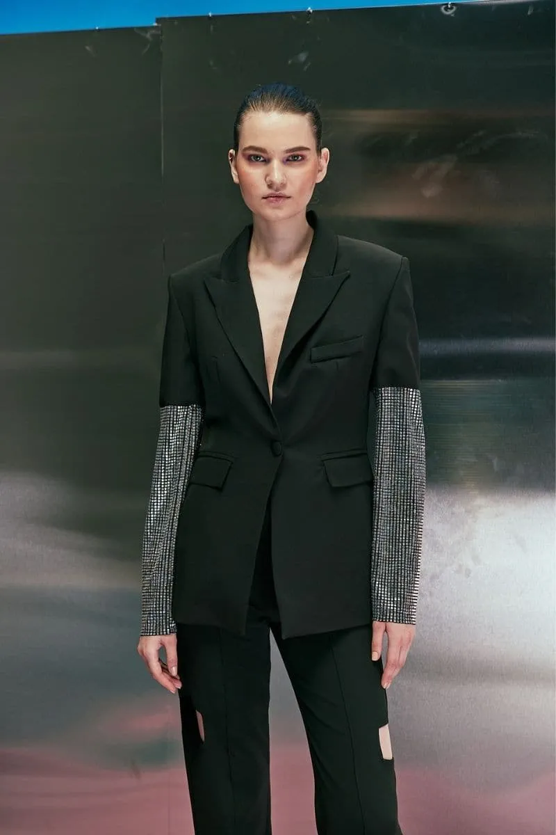 BLACK SQUARE DIAMOND BLAZER