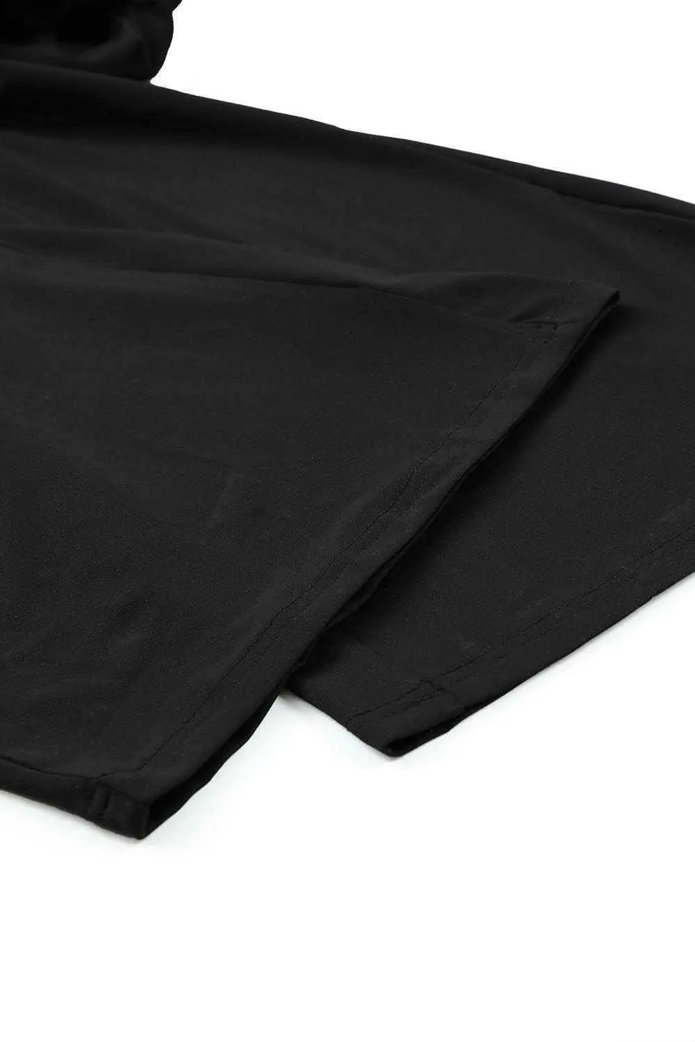 Black V-Neck Dolman Sleeves Wide Leg Jumpsuit - Chic Style