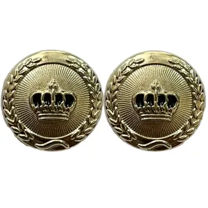 Black& Silver King and Queen Crown Design Round 1 Hole Metal Buttons