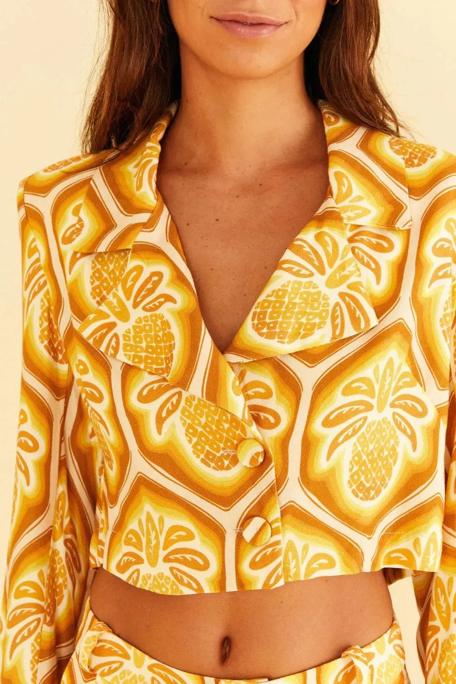 Blazer Estampado Abacaxi Cobogó Farm