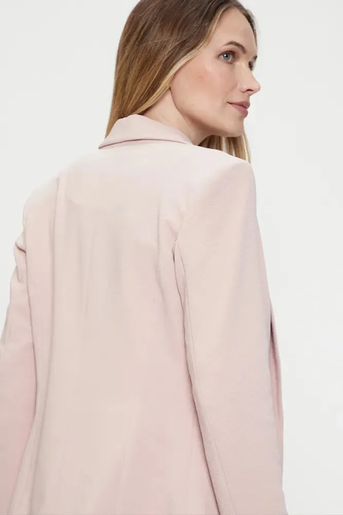 Blazer Mujer Tipo Tapado Rosado