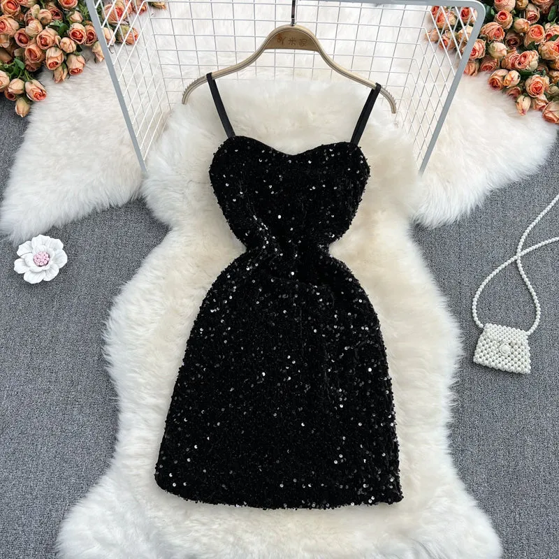 Blazer&Slip Dress Sequined 2Pcs Set