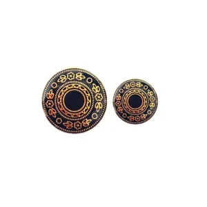Blue & Golden Color 1 Hole Metal Traditioanl Buttons