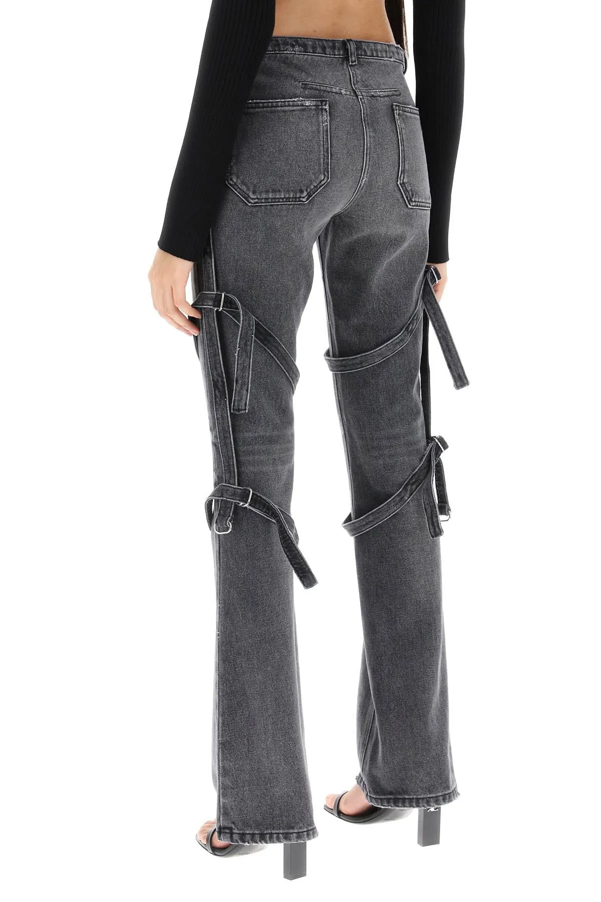 bootcut jeans with straps