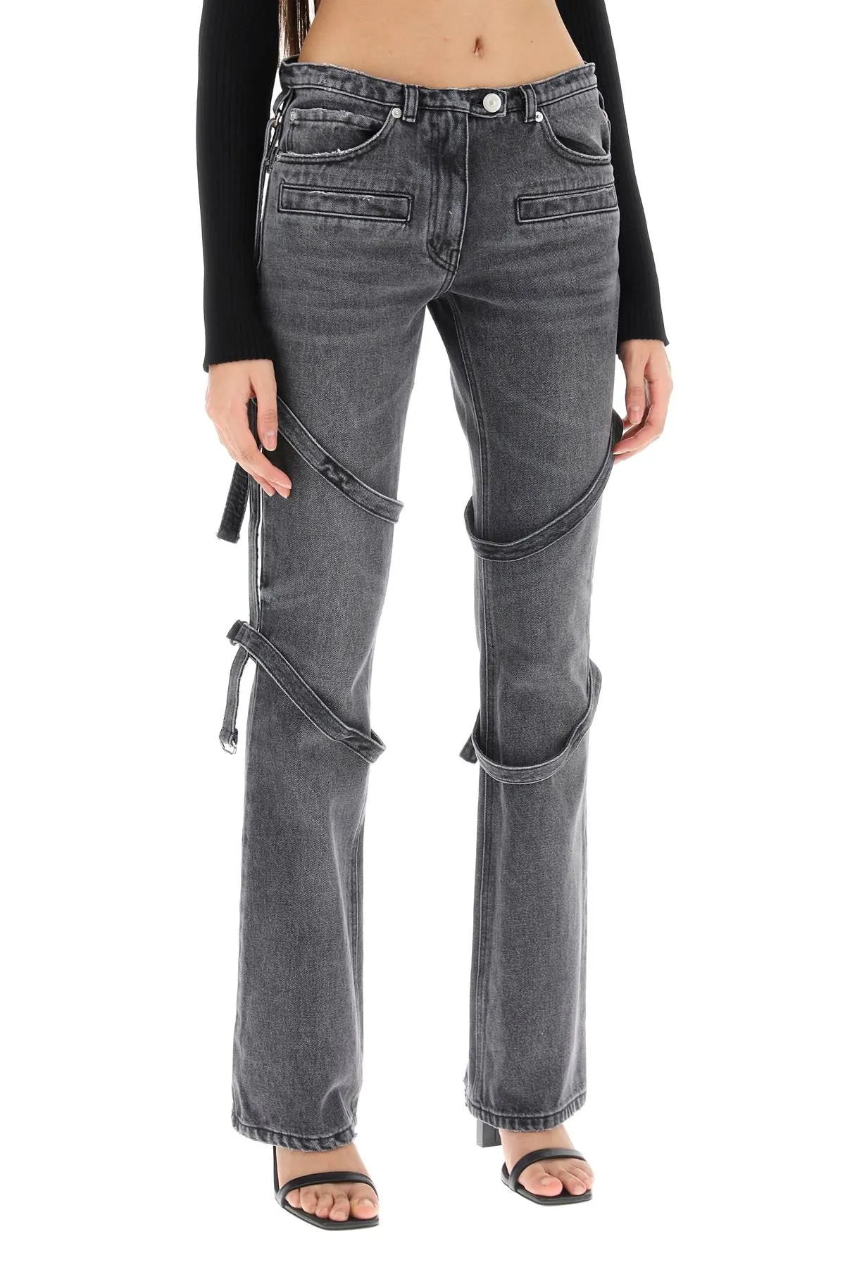 bootcut jeans with straps