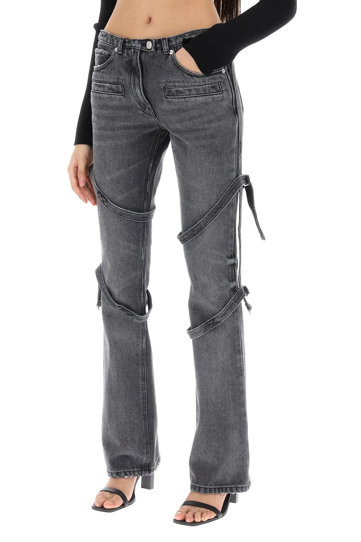 bootcut jeans with straps