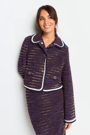 Bouclé-Jacke mit Bubikragen
