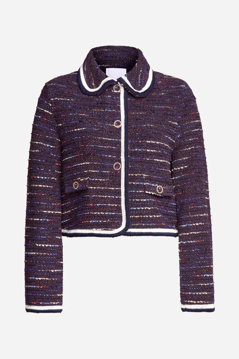 Bouclé-Jacke mit Bubikragen
