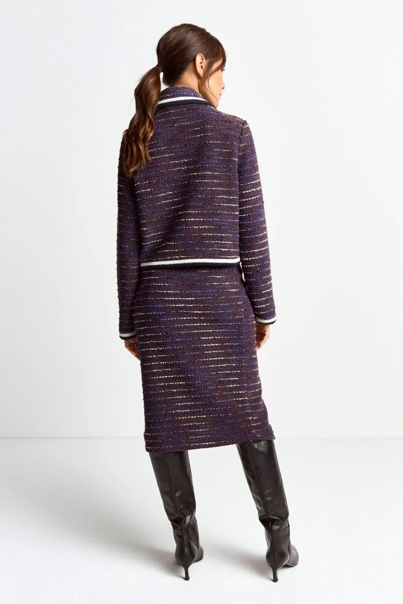 Bouclé-Jacke mit Bubikragen