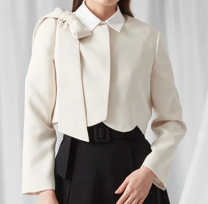 Bow Blazer - BLACK / WRITE
