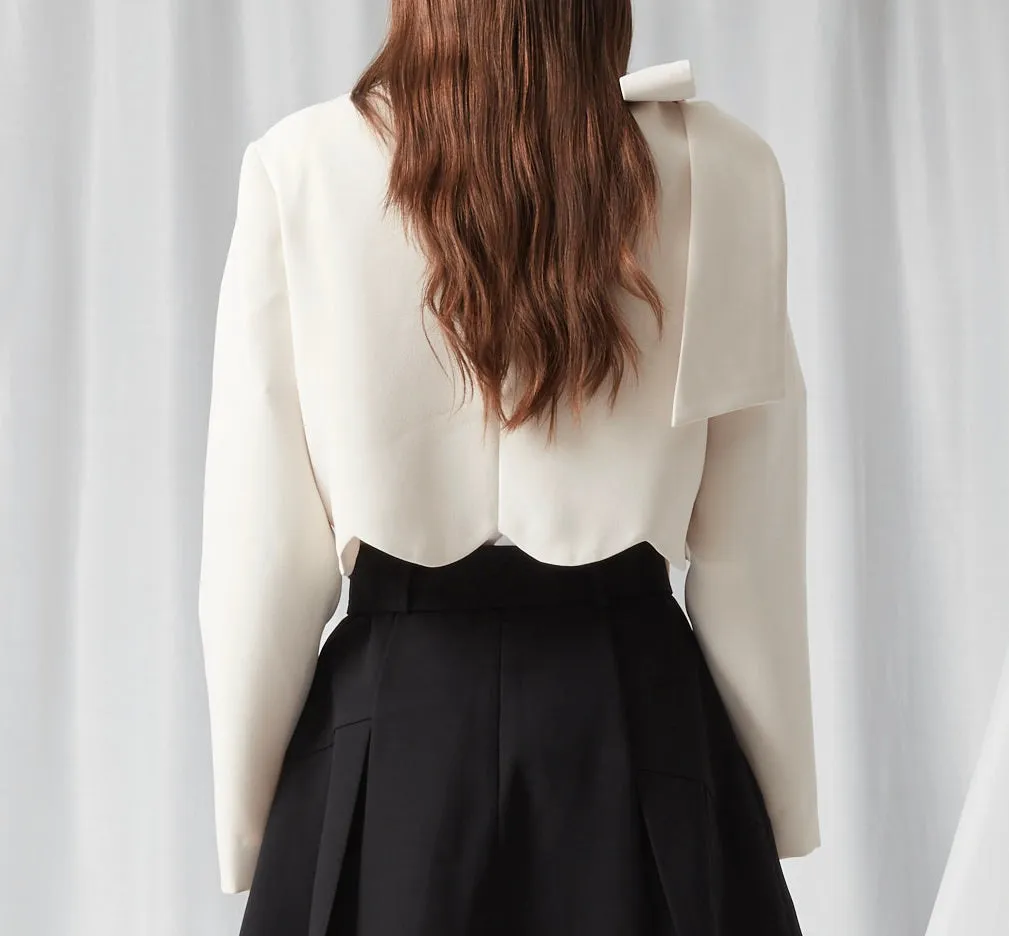 Bow Blazer - BLACK / WRITE