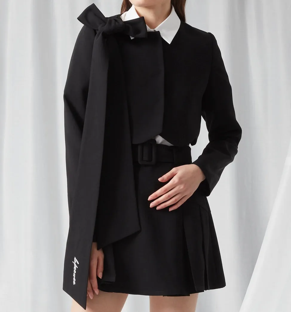 Bow Blazer - BLACK / WRITE