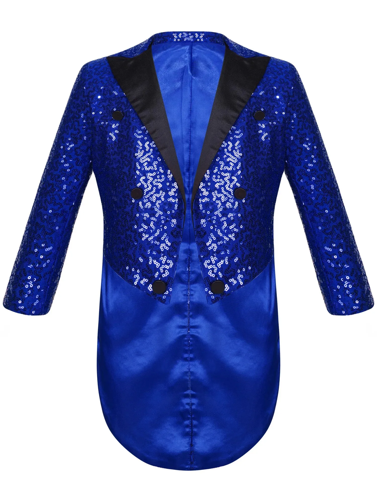 Boys Sequinned Tailcoat Magic Show Jazz Dance Performance Outfit Blazer with Hat