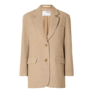 Britt LS Oversize Blazer - Cornstalk Melange