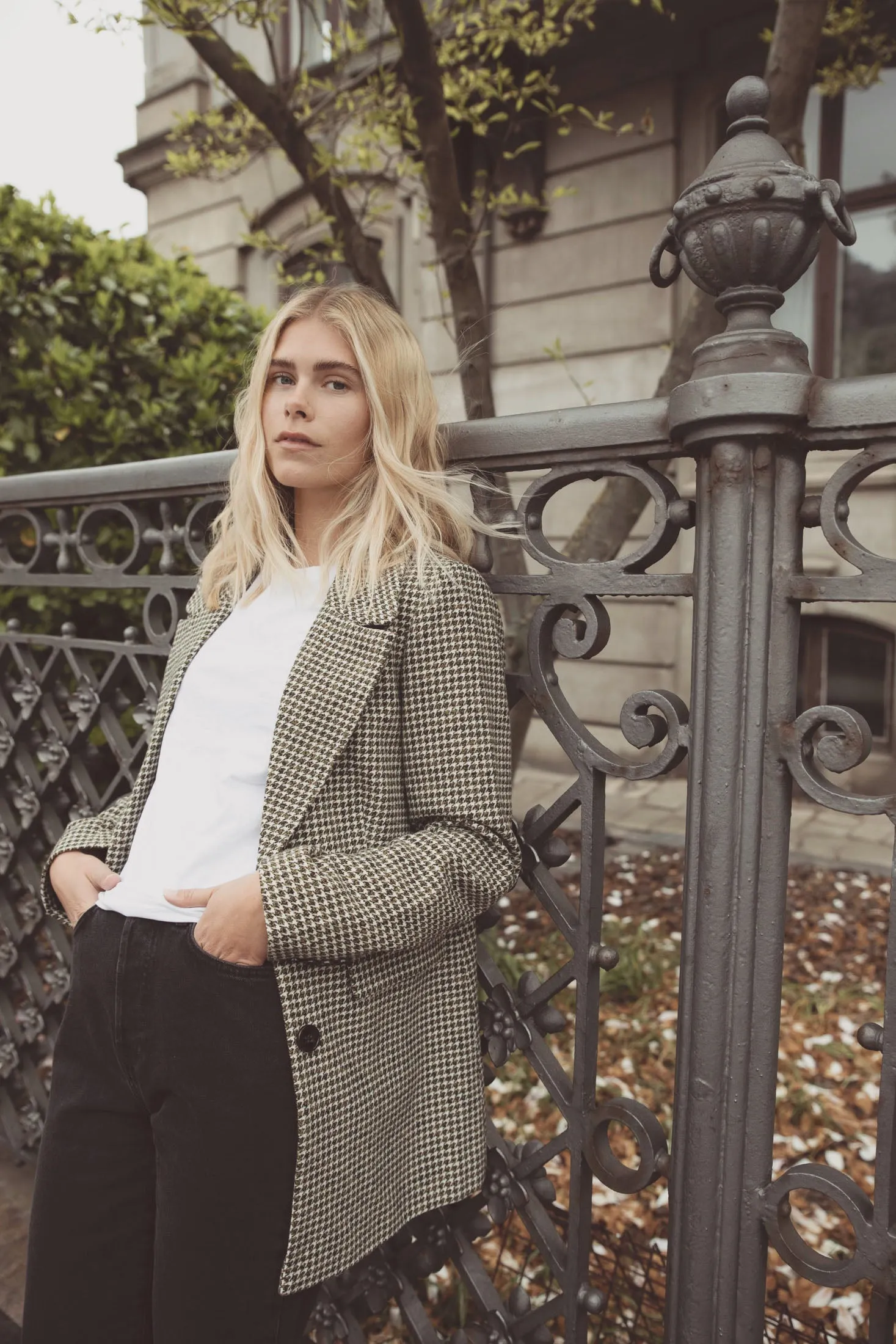 Brooklyn Houndstooth Blazer - Army