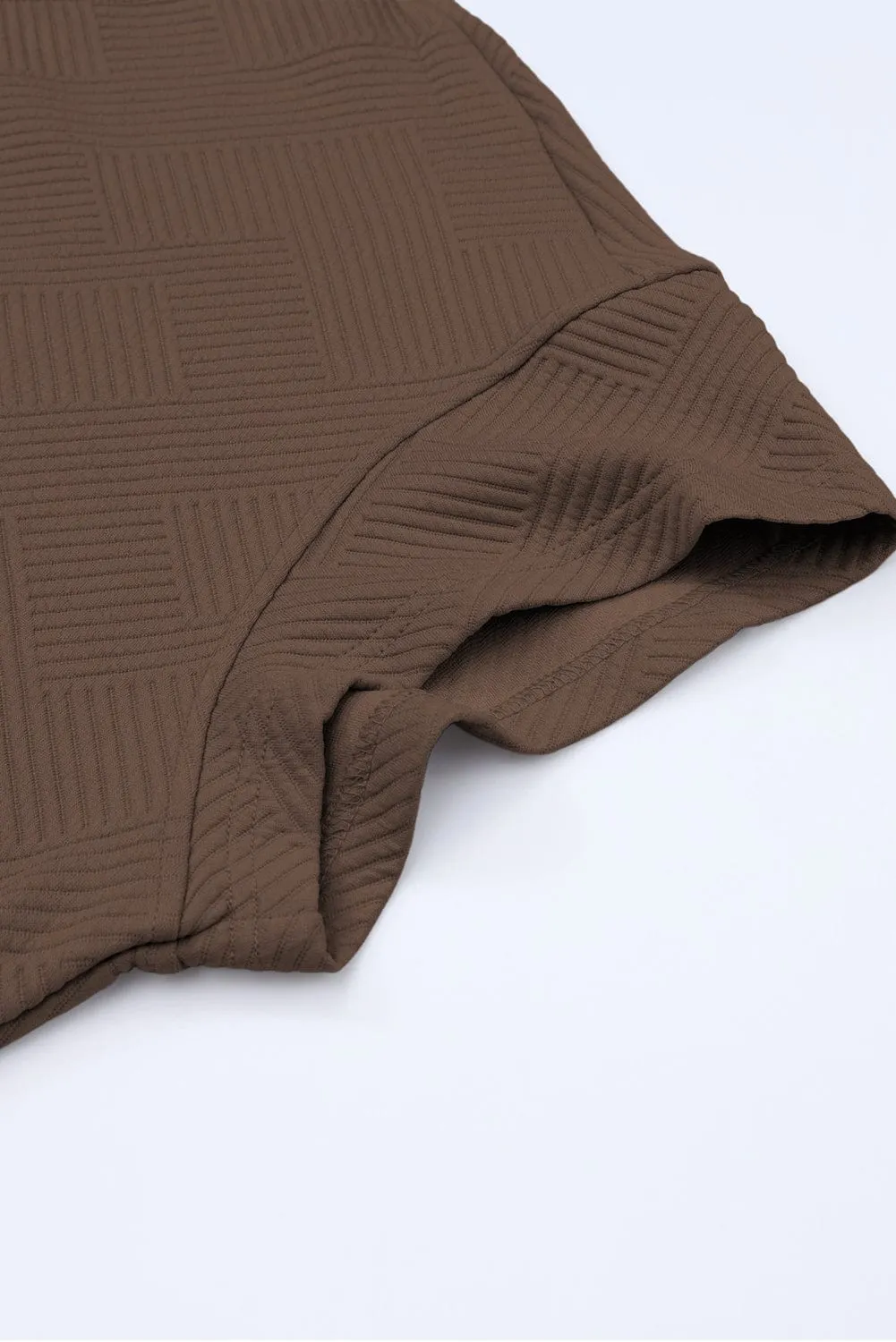 Brown Textured Jumpsuit