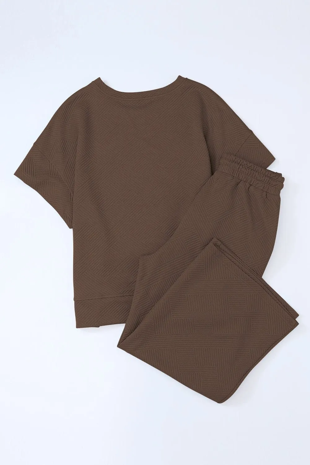 Brown Textured Jumpsuit