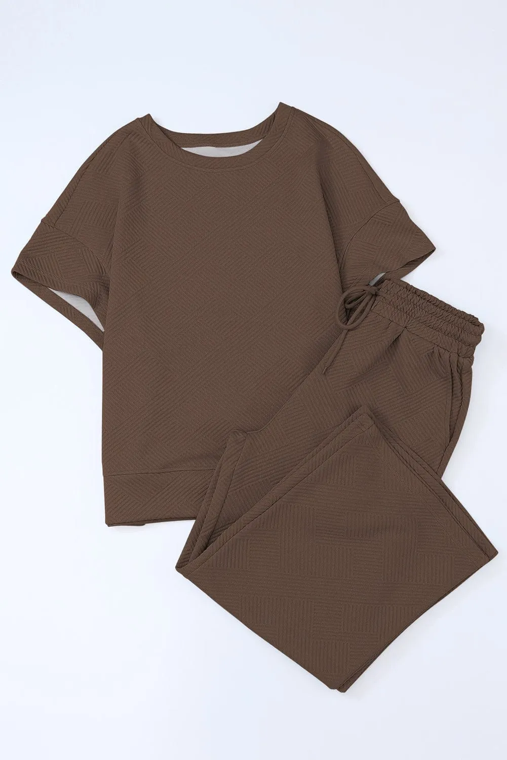Brown Textured Jumpsuit
