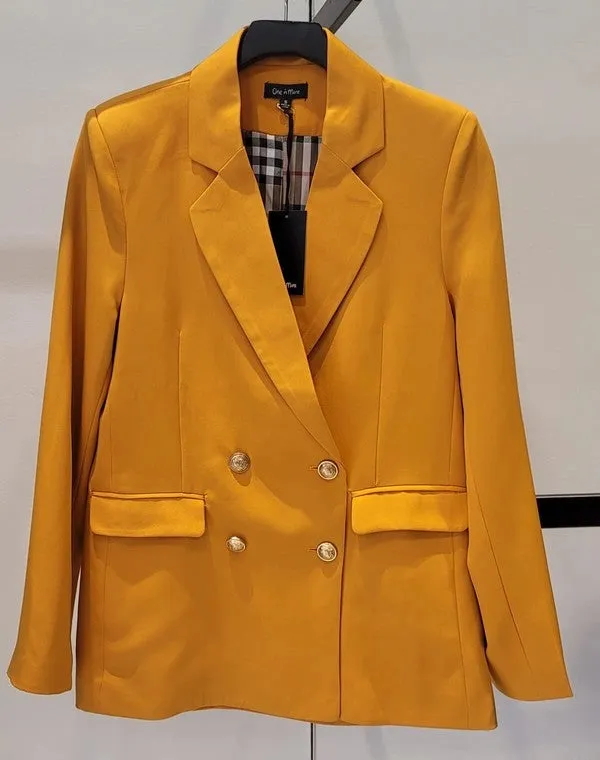 Button Front Long Sleeve Blazer