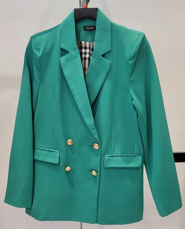 Button Front Long Sleeve Blazer