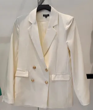 Button Front Long Sleeve Blazer
