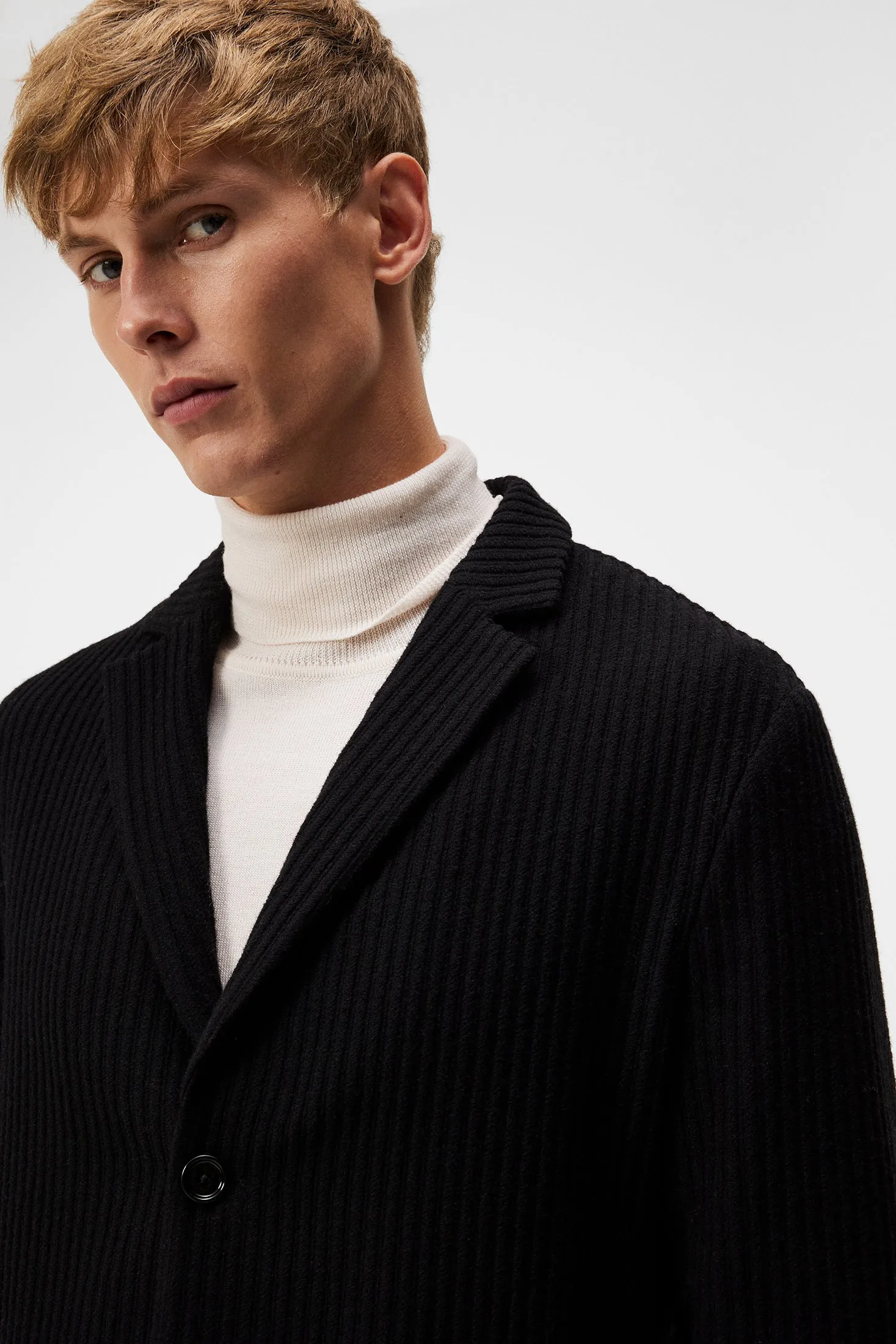 Carlton Rib Cardigan Blazer / Black
