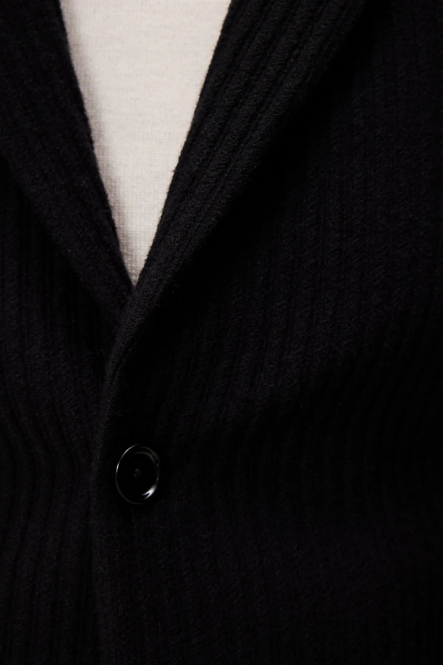 Carlton Rib Cardigan Blazer / Black