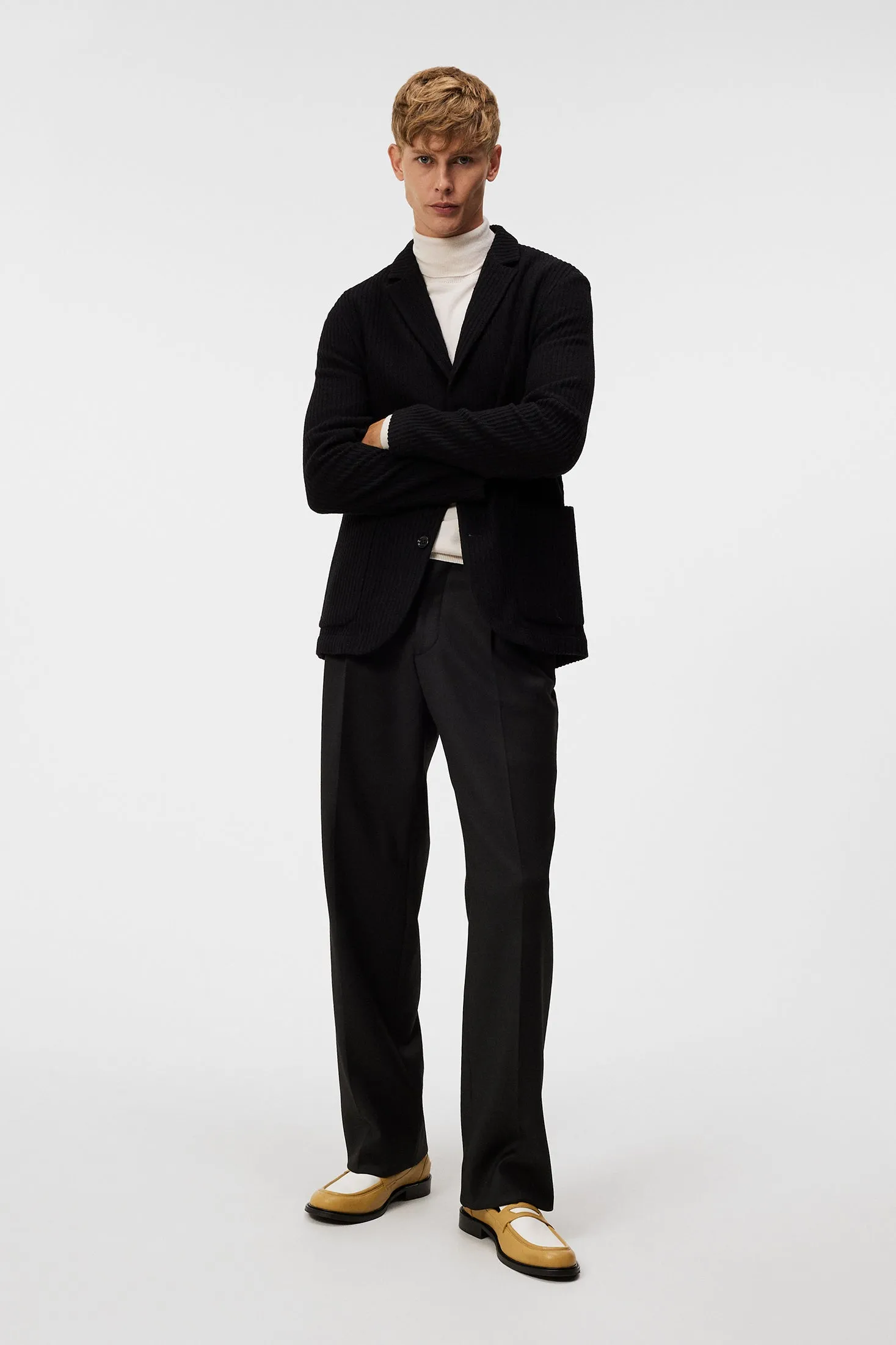 Carlton Rib Cardigan Blazer / Black