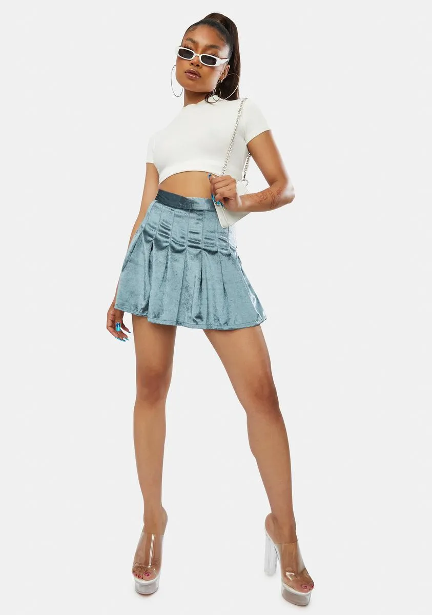 Center Of Attention Velvet Skirt
