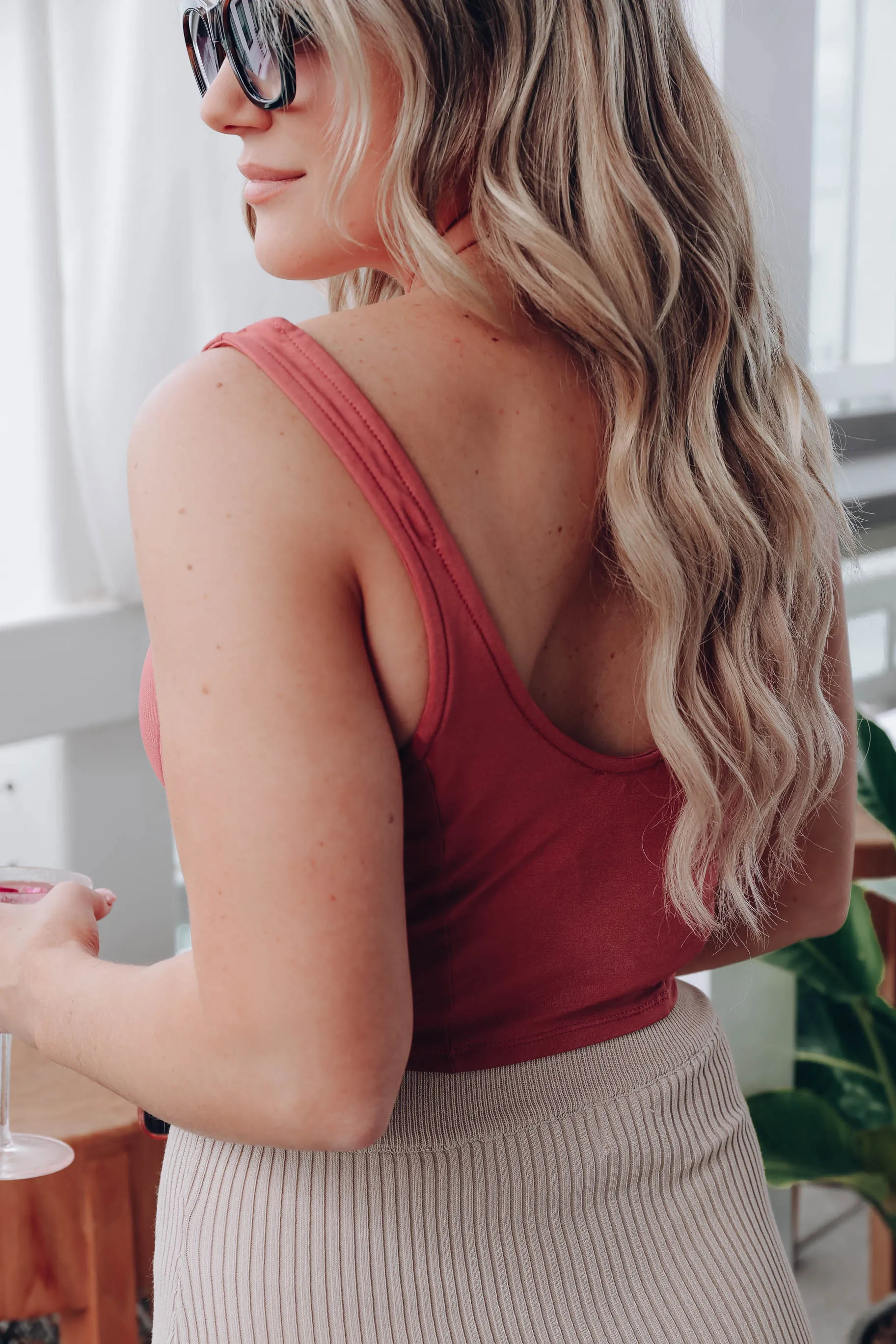 Chance Corset Crop Top - Dark Rose