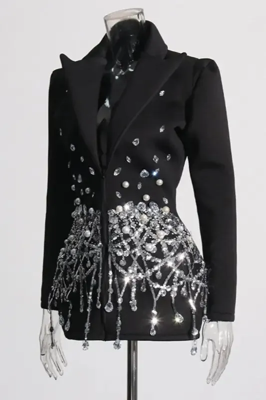 Chandelier Sequin Pearl Rhinestone Blazer