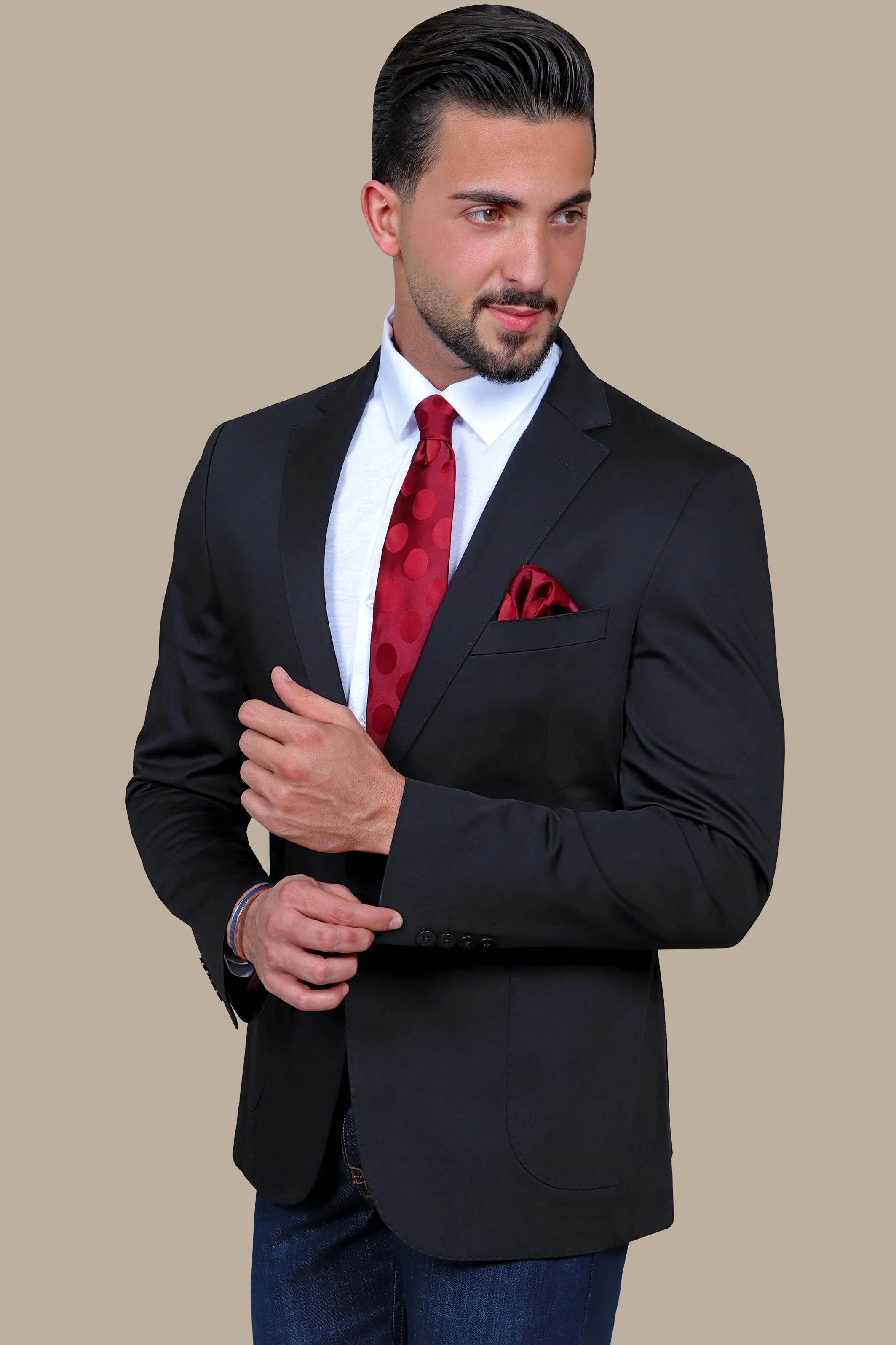 Chic Sophistication: The Satin Patch Black Blazer