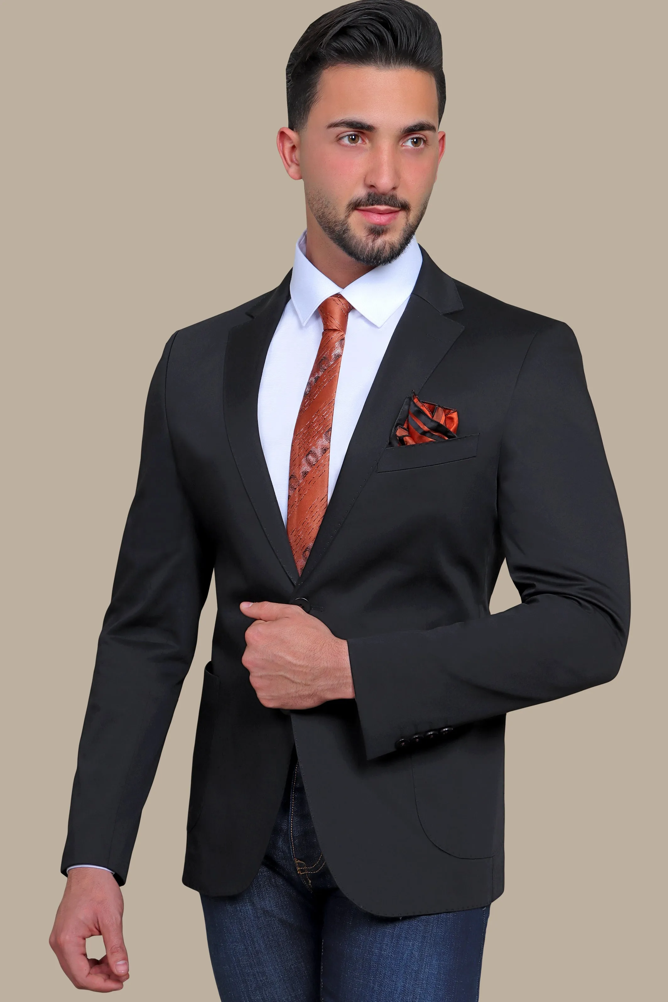 Chic Sophistication: The Satin Patch Black Blazer