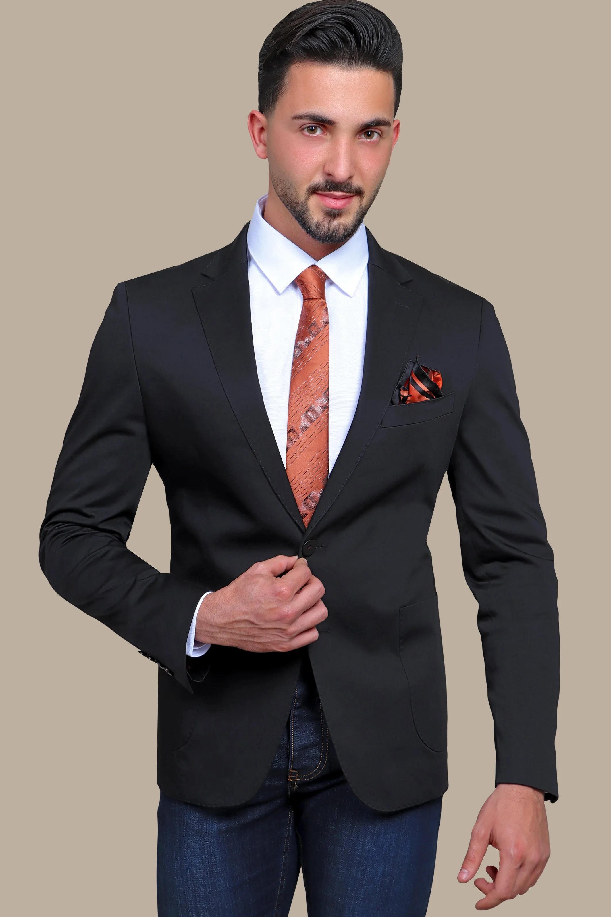 Chic Sophistication: The Satin Patch Black Blazer